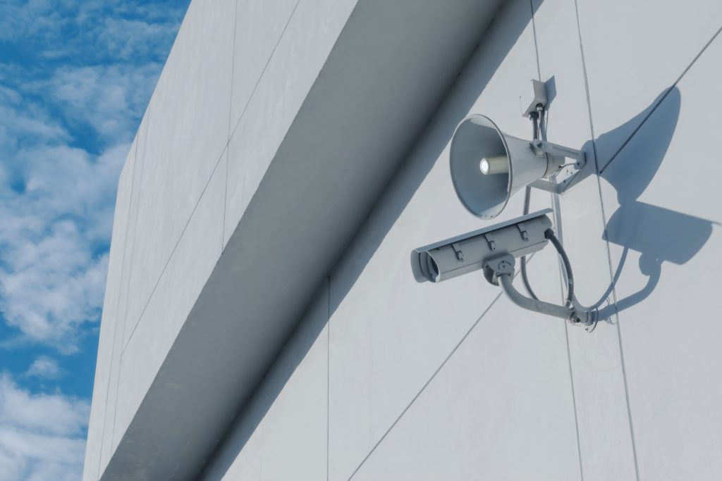 Cameras installed at a commercial building for Video Surveillance